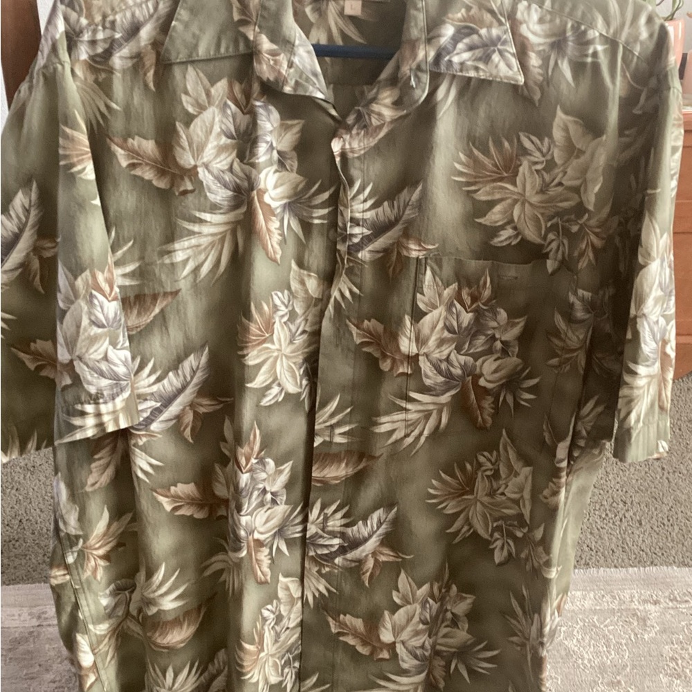 Compia Moda Men's Leaf Pattern Casual Shirt